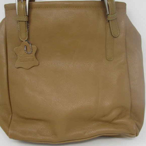 GIANI BERNINI WOMEN'S GENUINE LEATHER TAN TOTE SHOULDER BAG! - Picture 2 of 9